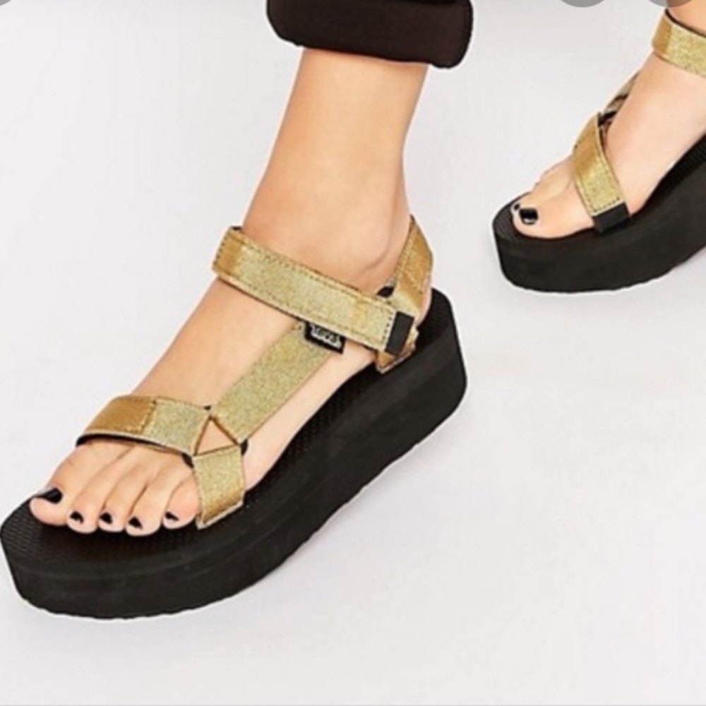 Teva Gold Platform Sandals